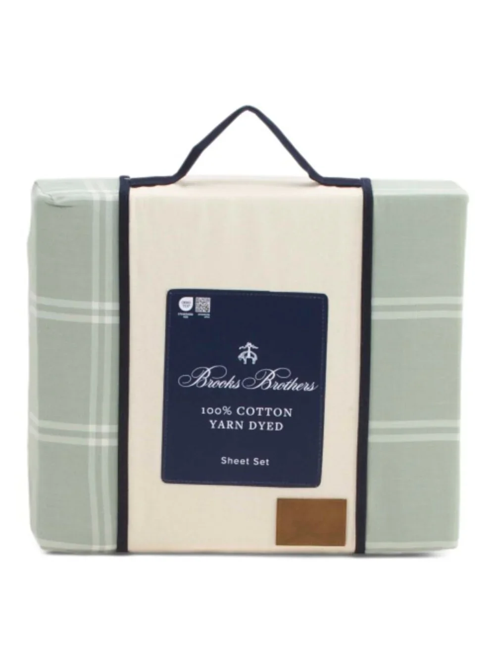 Brooks Brothers Plaid Cotton Sheet Set - Sage
